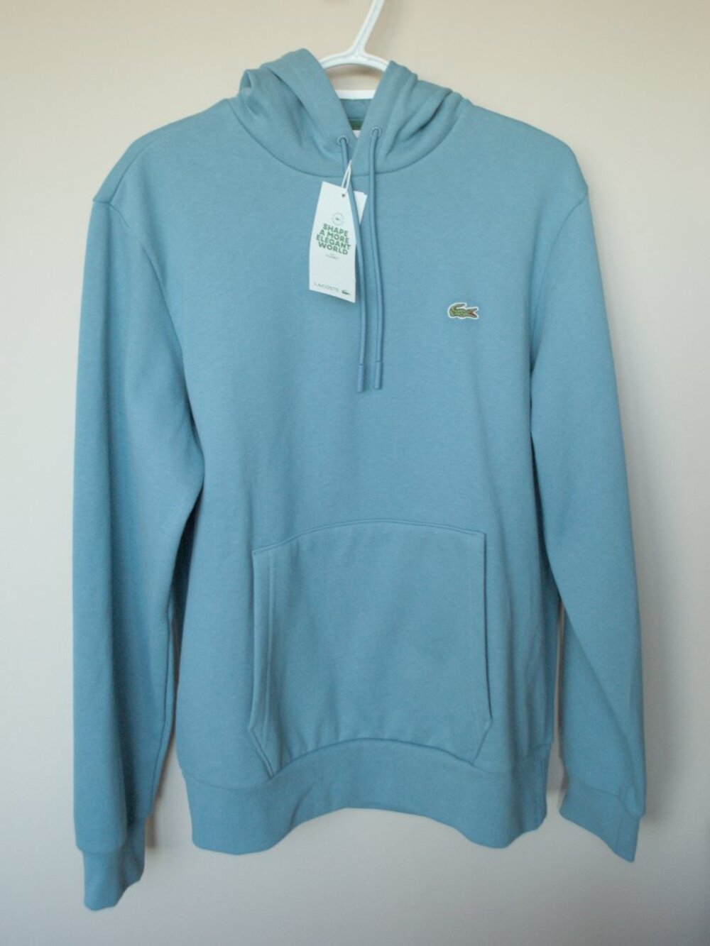 Lacoste blue cotton fleece hoodie sweatshirt